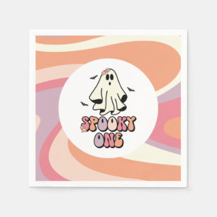 Servilleta De Papel groovy Ghost retro Halloween Spooky Un cumpleaños