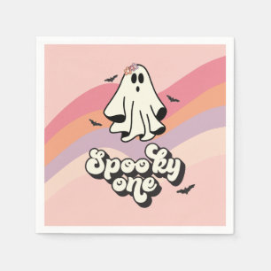 Servilleta De Papel groovy Ghost retro Halloween Spooky Un cumpleaños