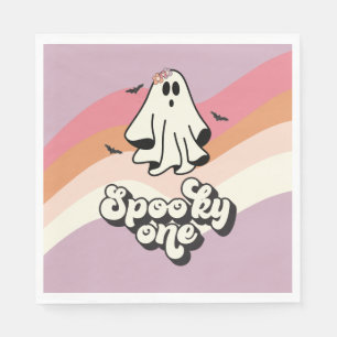 Servilleta De Papel groovy Ghost retro Halloween Spooky Un cumpleaños