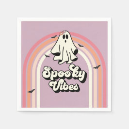 Servilleta De Papel groovy Ghost retro Halloween Spooky Vibes Cumpleañ