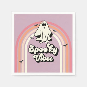 Servilleta De Papel groovy Ghost retro Halloween Spooky Vibes Cumpleañ