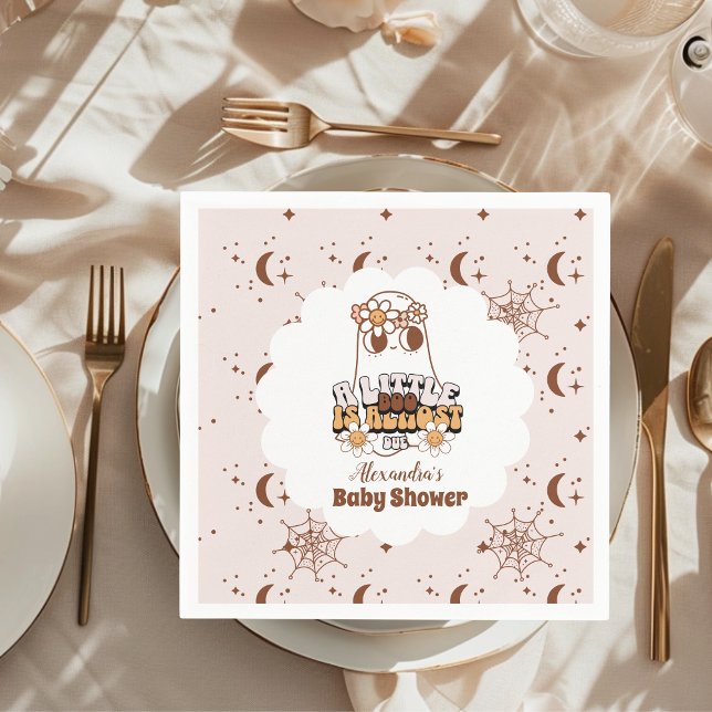 Servilleta De Papel Groovy Halloween Little Boo Baby Shower (Subido por el creador)