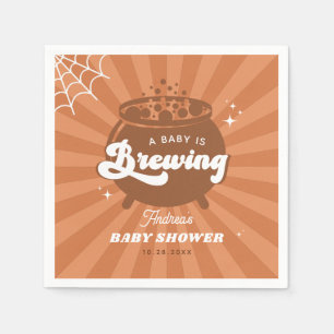 Servilleta De Papel Groovy Halloween Un Bebé Está Preparando Baby Show