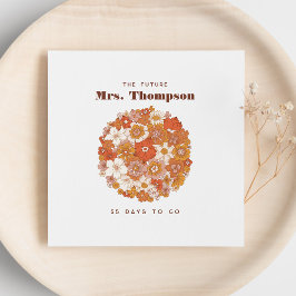 Servilleta De Papel Groovy Hippie Floral Rosa Naranja Despedida de Sol