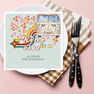Servilleta De Papel Groovy Nine es un vibe daisy Van 9cumpleaños