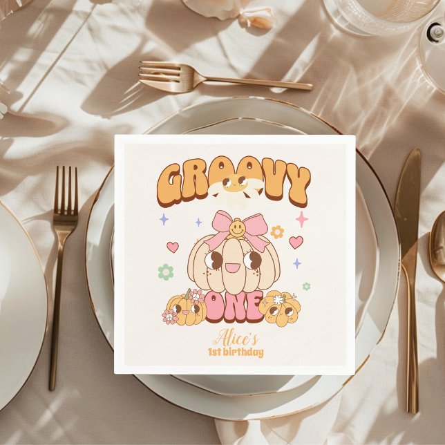 Servilleta De Papel Groovy One Boho Daisy Primer Fiesta de cumpleaños (Subido por el creador)