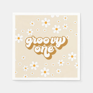 Servilleta De Papel Groovy One Retro Daisy 1er Cumpleaños
