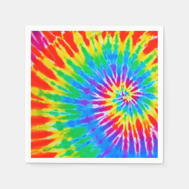 Servilleta De Papel Groovy Rainbow Spiral Tye (Anverso)