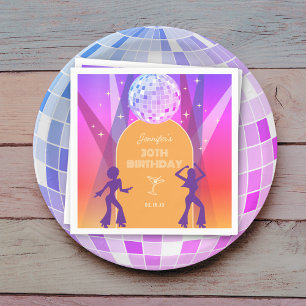 Servilleta De Papel Groovy Retro 70's Disco 30 Fiesta de cumpleaños