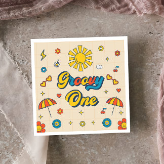 Servilleta De Papel Groovy Retro Daisy Birthday Party