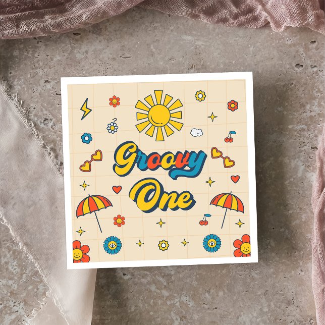 Servilleta De Papel Groovy Retro Daisy Birthday Party (Subido por el creador)