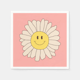 Servilleta De Papel Groovy Retro Daisy Pink