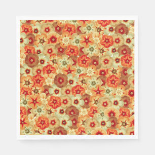 Servilleta De Papel Groovy Retro Naranja Hippie FlowPattern