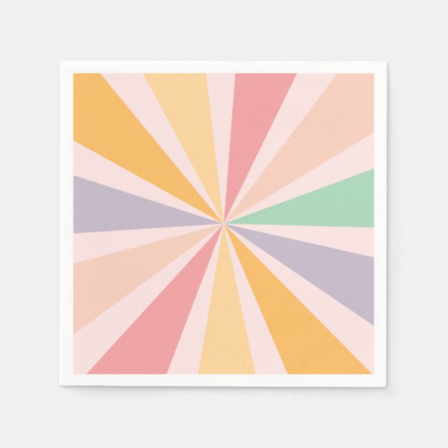 Servilleta De Papel Groovy Retro Rainbow Birday (Anverso)