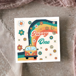 Servilleta De Papel Groovy Retro Rainbow Birday Party Napkins