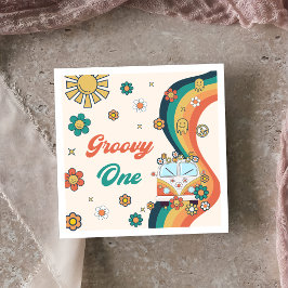Servilleta De Papel Groovy Retro Rainbow Birday Party Napkins