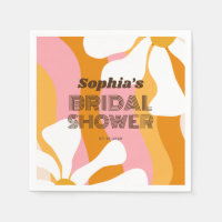 Groovy Retro Rainbow Daisy Flores Bridales Ducha