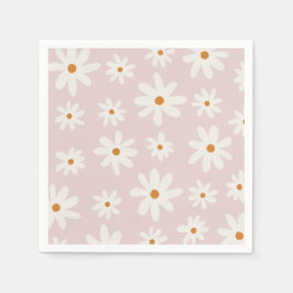 Servilleta De Papel Groovy Retro Rubor Pink Daisy