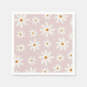 Servilleta De Papel Groovy Retro Rubor Pink Daisy