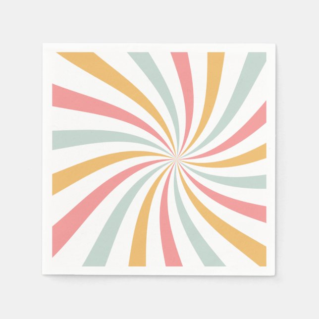 Servilleta De Papel Groovy Retro Swirl (Anverso)