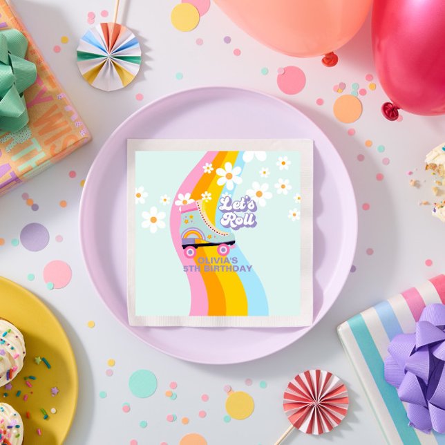 Servilleta De Papel Groovy Rollerskating Retro Rainbow Birday (Subido por el creador)