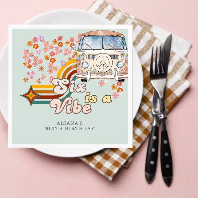 Servilleta De Papel Groovy Six es un vibe daisy Van 6cumpleaños (Subido por el creador)