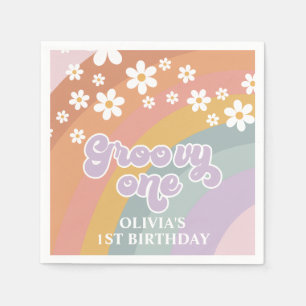 Servilleta De Papel Groovy un arco iris retro