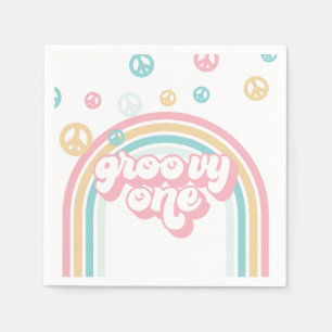 Servilleta De Papel Groovy un arco iris retro