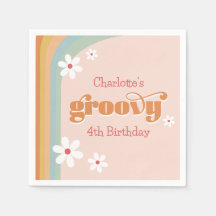 Groovy White Daisies Chica de cuarto cumpleaños Fi