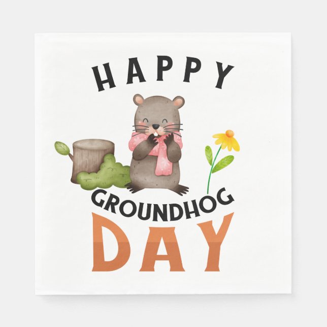 Servilleta De Papel Groundhog (Anverso)