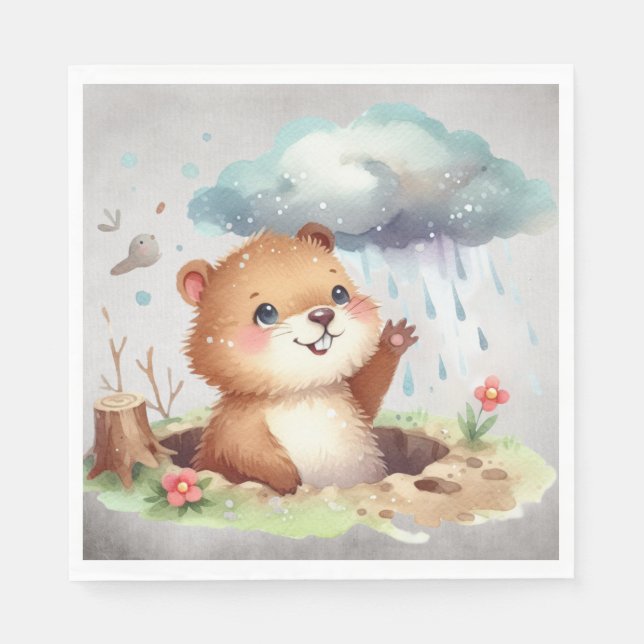 Servilleta De Papel Groundhog day 22 February  (Anverso)