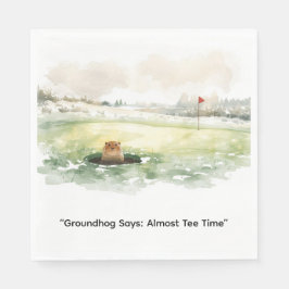 Servilleta De Papel Groundhog Day Golfer Winter Golf Holiday