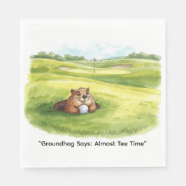 Servilleta De Papel Groundhog Day Golfer Winter Golf Holiday