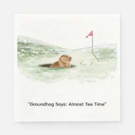 Servilleta De Papel Groundhog Day Golfer Winter Golf Holiday