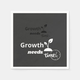 Servilleta De Papel Growth Needs Time – Minimal Motivational Quote Pos