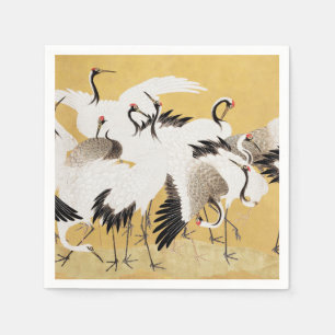 Servilleta De Papel Grúas japonesas de rebaño Vintage Pájaro Rico Clás