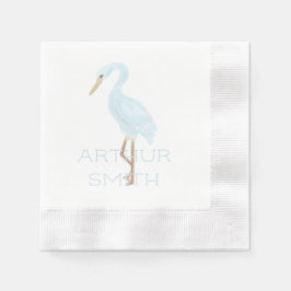 Servilleta De Papel Grulla azul acuarela