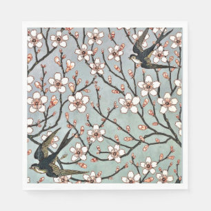 Servilleta De Papel Grulla - Flores de almendro y golondrinas