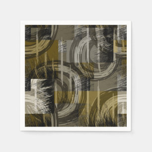 Servilleta De Papel Grunado abstracto, marrón monocromo