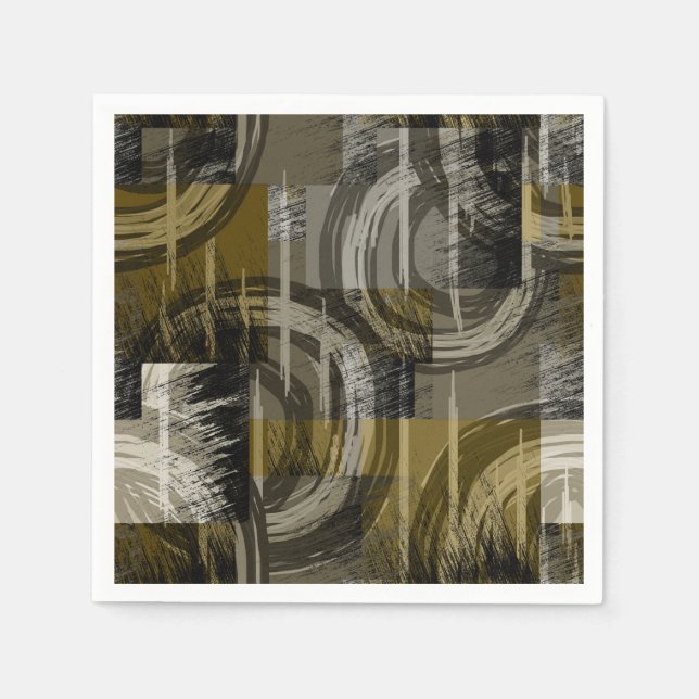 Servilleta De Papel Grunado abstracto, marrón monocromo (Anverso)
