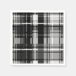 Servilleta De Papel Grunde Blanco Negro Flannel Tartán Diseño