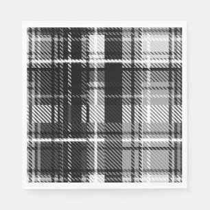 Servilleta De Papel Grunde Blanco Negro Flannel Tartán Diseño