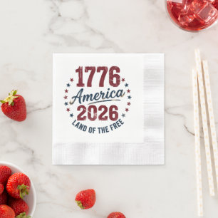 Servilleta De Papel Grunge América 1776 - 2026 Tierra de los Libres 