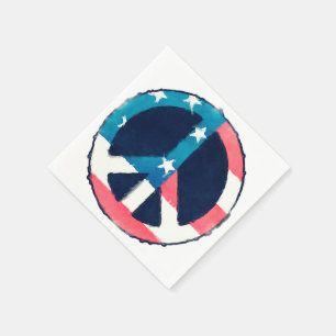 Servilleta De Papel Grunge americano del signo de la paz