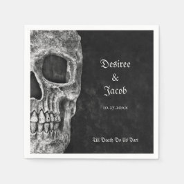 Servilleta De Papel Grunge Blanco Y Negro De Guay De Media Calavera Gó