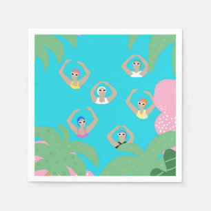 Servilleta De Papel Grupo de nadadores modernos y artísticos sincroniz