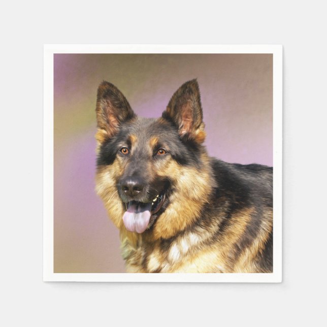 Servilleta De Papel GSD negro y tan (Anverso)