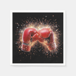 Servilleta De Papel Guantes De Boxeo Rojo De Estados Unidos En Fuegos
