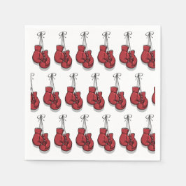 Servilleta De Papel Guantes rojos de la fiesta de cumpleaños del boxeo