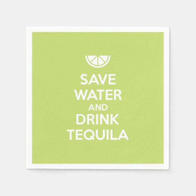 Servilleta De Papel Guardar agua y beber tequila (Anverso)